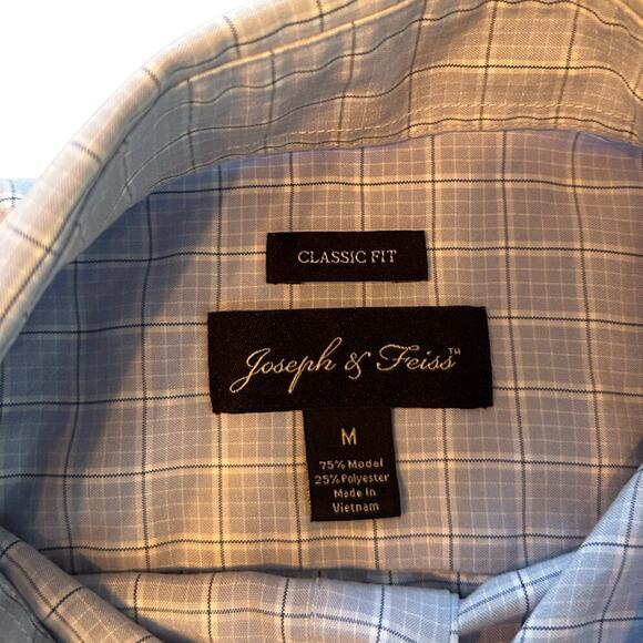 Joseph Feiss Size Med Classic Fit Short Sleeve Mens Button down Shirt - Picture 4 of 9